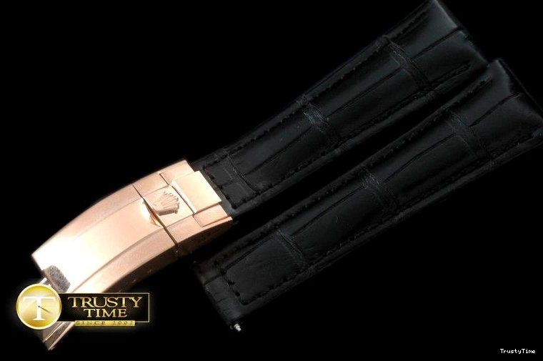 0516 Fashionable ROLACC019E – Black Croc Strap RG 20 16  New Insignia Deployant 835